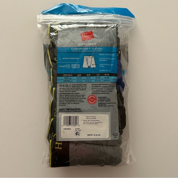 Men’s 4 pack Hanes sport comfort control Boxer Briefs size Small - Picture 2 of 4